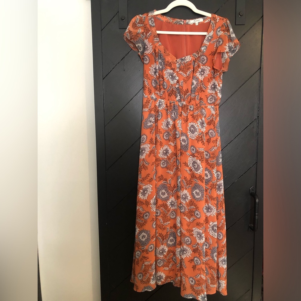 Madewell sheer short sleeve maxi dress size 2
